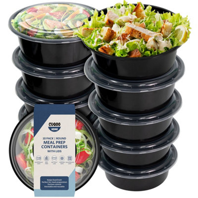 Cuqoo Premium Meal Prep ContainersPack Of 10 Single Compartment Round Lunch BoxBpa-Free And Food-Safe Snack Box from B&Q