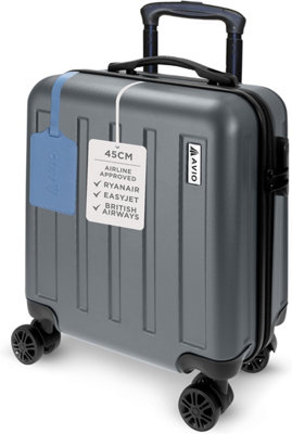 Cuqoo Avio Jett 45Cm Cabin Suitcase Lightweight Hard Shell Carry On Luggage With Spinner Wheels And Telescopic Handle Airline Cabin Bag from B&Q
