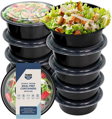 Cuqoo 20 Pack Premium Meal Prep ContainersSingle Compartment Round Lunch BoxBpa-Free And Food-Safe Snack Box from B&Q