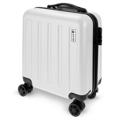 Cuqoo Avio 45Cm Cabin Suitcase Pearl White Lightweight Carry On Luggage 45X36X20Cm Hard Shell Spinner Bag For Ryanair Easyjet Ba from B&Q