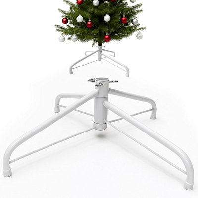 Festive Fix White Metal Christmas Tree Stand Heavy Duty Base With Adjustable Screws For Real And Artificial Christmas Trees from B&Q