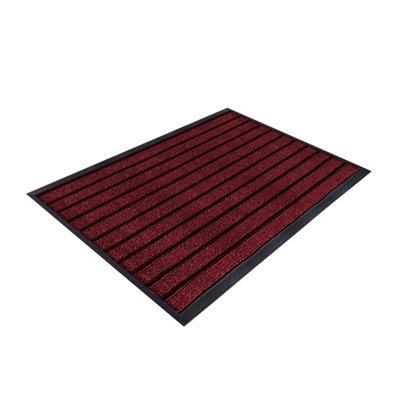 Aspire Homeware Burgundy Striped Pvc Rubber Door Mat Anti Slip Dirt Trapper(L)60Cm X (W)40Cm from B&Q