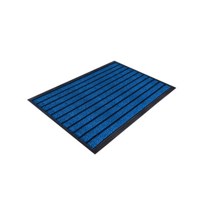 Aspire Homeware Aspire Blue Striped Pvc Rubber Door Mat Anti Slip Dirt Trapper(L)60Cm X (W)40Cm from B&Q