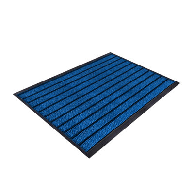 Aspire Homeware Aspire Blue Striped Pvc Rubber Door Mat Anti Slip Dirt Trapper(L)80Cm X (W)50Cm from B&Q