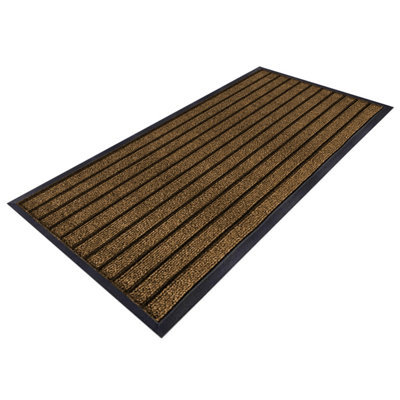 Aspire Homeware Brown Striped Pvc Rubber Mat Medium Runner Anti Slip Dirt Trapper(L)150Cm X (W)80Cm from B&Q
