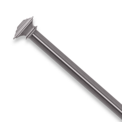 Aspire Homeware Plain Metal Curtain Pole With Lamp Square Finials Extendable Rod 160-300 Cm (Black Nickel) from B&Q