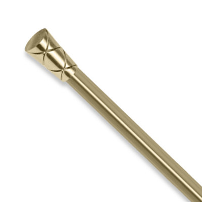 Aspire Homeware Plain Metal Curtain Pole With Cylinder Finials Extendable Rod 120-210 Cm (Antique Brass) from B&Q