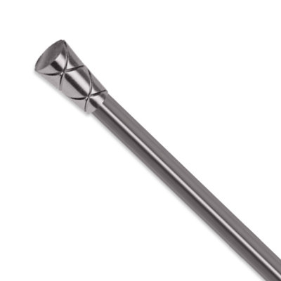 Aspire Homeware Plain Metal Curtain Pole With Cylinder Finials Extendable Rod 160-300 Cm (Black Nickel) from B&Q