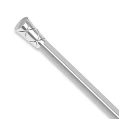 Aspire Homeware Plain Metal Curtain Pole With Cylinder Finials Extendable Rod 160-300 Cm (Chrome) from B&Q