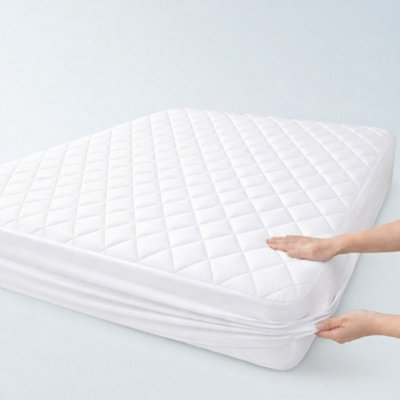 Aspire Homeware Quilted Mattress ProtectorWater-Resistant & Hypoallergenic30Cm Deep Elastic FitSingle 90X190Cm from B&Q