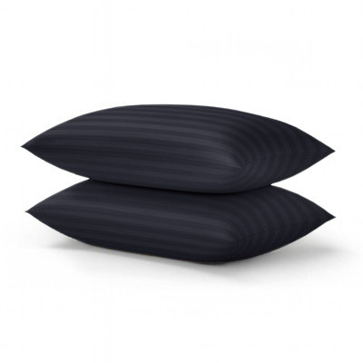 Aspire Homeware Stripe Pillowcase Pair BlackSoft Breathable Microfiber Hotel Style Bedding Pillow Covers With Envelope Closure from B&Q