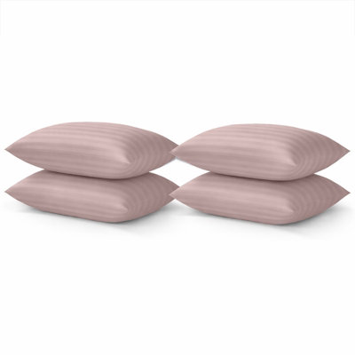 Aspire Homeware Stripe Pillowcase 2 Pair PeachSoft Breathable Microfiber Hotel Style Pillow Covers With Envelope Closure from B&Q