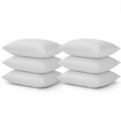 Aspire Homeware Stripe Pillowcase 3 Pair WhiteSoft Breathable Microfiber Hotel Style Pillow Covers With Envelope Closure from B&Q