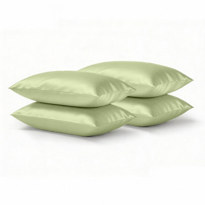 Aspire Homeware Aspire Homware Satin Silk Pillowcase 2 Pair Mint-Cooling Bedding Pillow Cover For Hair & Skin With Envelope Closure50X75Cm from B&Q