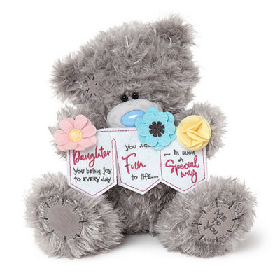 For Daughter Tatty Teddy Holding Floral Banner Me To You Bear from B&Q