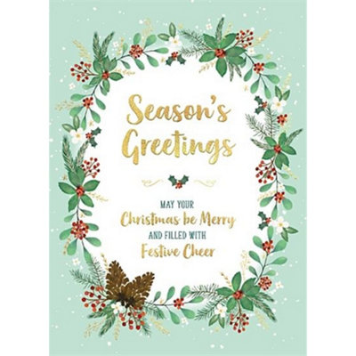 Christmas Wreath Design Season's Greeting Card from B&Q
