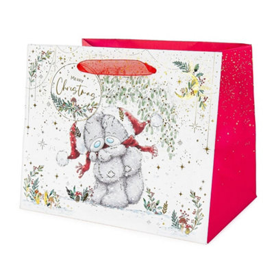Bears Hugging Medium Christmas Gift Bag from B&Q
