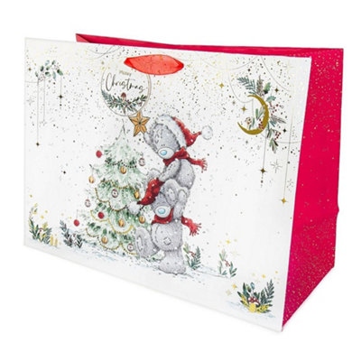 Bear With Xmas Tree Extra Large Christmas Gift Bag from B&Q