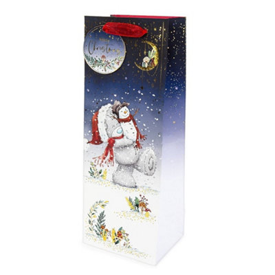 Bear And Snowman Christmas Bottle Bag from B&Q
