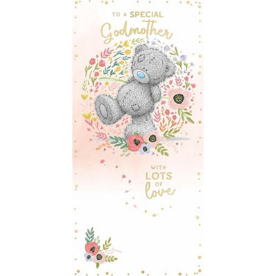 Me To You Bear Walking Through Flowers Special Godmother Mother's Day Card from B&Q