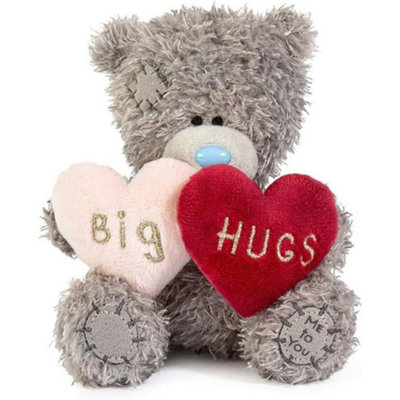 Me To You Tatty Teddy Plush 10Cm High Big Hugs Bear With Padded Faux Fur Hearts Official Collection from B&Q