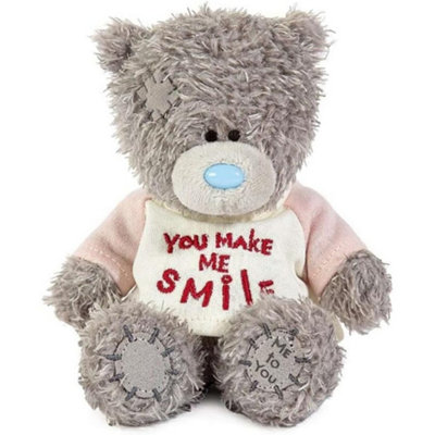 B&Q -  Tatty Teddy Plush 10Cm High Bear Wearing Cute 'you Make Me Smile' T-Shirt Official Collection - Image 6