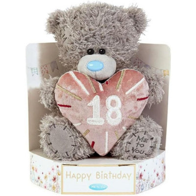 B&Q -  Tatty Teddy Plush 15Cm High 18Th Birthday Bear On Luxury Gift Plinth Official Collection