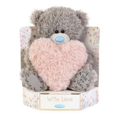 B&Q -  Bear 7" Fluffy Heart Plush - Image 6