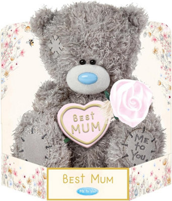 B&Q -  Tatty Teddy 'best Mum' 15Cm Plush Bear On Gift Plinth Official Mother's Day Collection