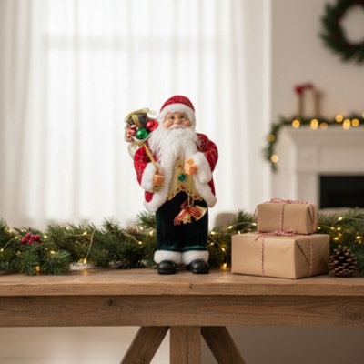 Santa Claus Figurine Standing Christmas Ornament Decoration from B&Q