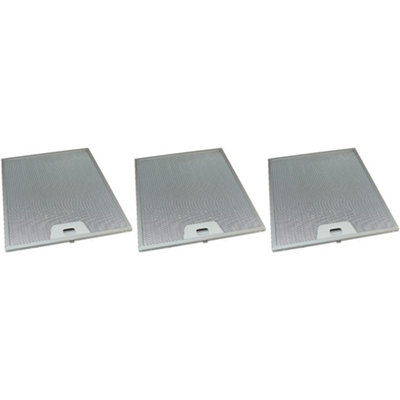 3 X Universal Cooker Hood Metal Grease Filter 250mm X 300mm By Ufixt from B&Q