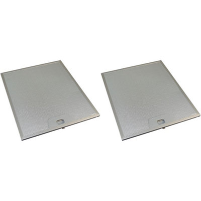 2 X Universal Cooker Hood Metal Grease Filter 253mm X 300mm By Ufixt from B&Q