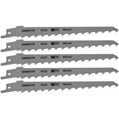 Ufixt Reciprocating Saw Blade Pruning & Coarse Wood 3Tpi 150Mm Length Pack Of By Size 5