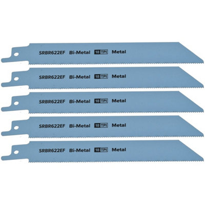 Reciprocating Saw Blade Metal 150mm 18Tpi Bi Metal Pack Of 5 By Ufixt from B&Q