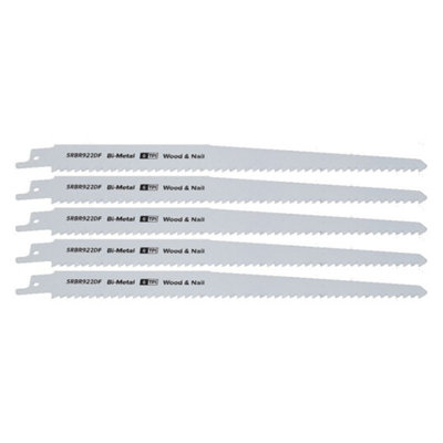 Reciprocating Saw Blade Wood & Nail 230mm Length 6Tpi Bi Metal Pack Of 5 By Ufixt from B&Q