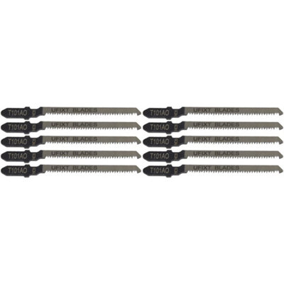 T101Ao Jigsaw Blades 10 PackHigh Carbon Steel (Hcs) For Fast Wood CuttingUniversal Bayonet Fit By Ufixt from B&Q