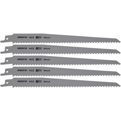 Reciprocating Saw Blade Clean Wood 200mm Hcs 6Tpi Pack Of 5 By Ufixt from B&Q