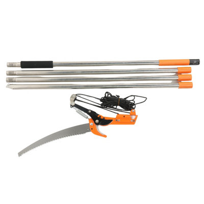 Manual Pole Saw Tree Pruner3.5M/11FtLong Reach Pruning Saw With Scissor Head from B&Q