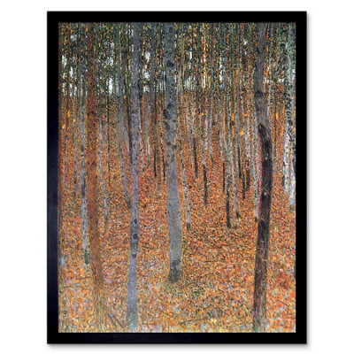 B&Q -  Gustav Klimt Beech Grove I Old Master Painting 12X16" Framed Wall Art Print