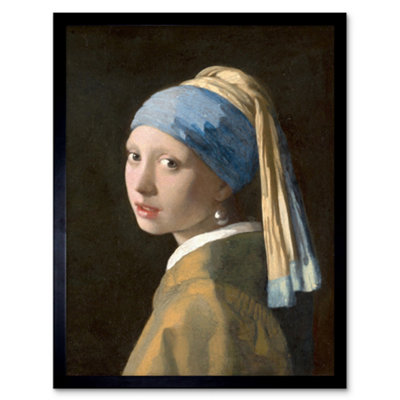 Artery8 Johannes Vermeer Girl Pearl Earring Old Master Framed Wall Art Print from B&Q