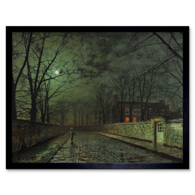 Artery8 John Atkinson Grimshaw Moonlit Street Old Master Framed Wall Art Print from B&Q