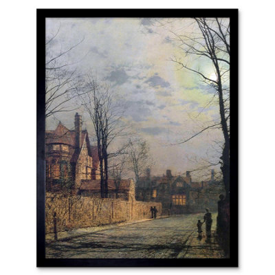 Artery8 John Atkinson Grimshaw S Moonlit Street Scene Framed Wall Art Print from B&Q