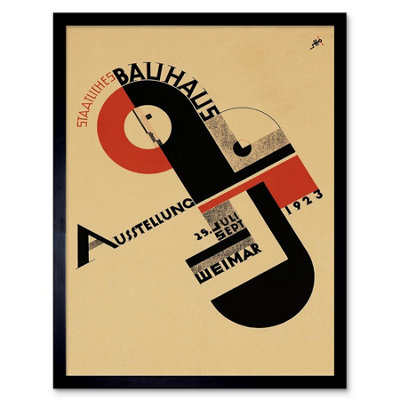 B&Q -  Exhibition Bauhaus Weimar Icon Germany Vintage Retro Framed Wall Art Print