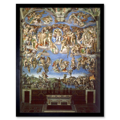 Artery8 Michelangelo The Last Judgement 1541 Old Master Framed Wall Art Print from B&Q