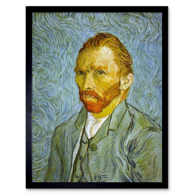 Artery8 Vincent Van Gogh Self Old Master Painting 12X16" Framed Wall Art Print from B&Q