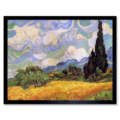 Artery8 Vincent Van Gogh Wheat Field Cypresses 1889 Framed Wall Art Print