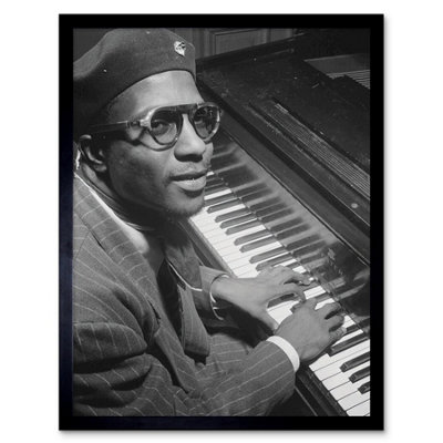 Artery8 Old Jazz Legend Thelonious Monk Guy Home Decor 12X16" Framed Wall Art Print from B&Q