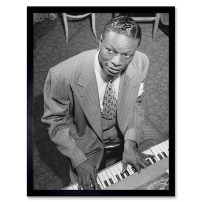Artery8 Vintage Legendary Musician Nat King Cole 12X16" Framed Wall Art Print from B&Q