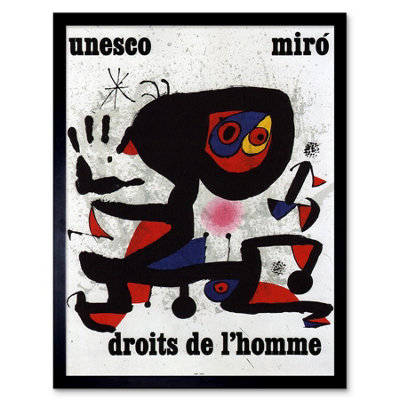 Artery8 Advert Charity Unesco Joan Miro Abstract Rights Man Framed Wall Art Print from B&Q