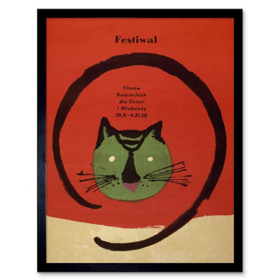 Artery8 Exhibition Festival Film Movie Cat Poland Warsaw Framed Wall Art Print from B&Q